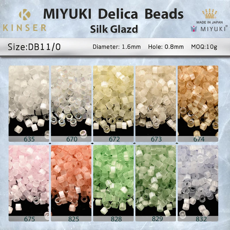 Miyuki Delica Beads 1.6 mm [10 Color Silk Glazed 1  ]10g Pack