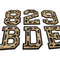 RTS Chenille Letter Patches 8cm Leopard Embroidered Number and English Letter for Hoodies and Garments Iron-On for Hats