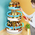 Kitchen Rotating Adjustable Seasoning Jars Storage Lazy Susan 3 Tier Revolving Stainless Steel Spice Rack Custom Organizer Tray
