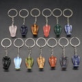 Natural Agate Stone Carved Angel Keychain Healing Crystal Guardian Angel Mobile Phone Bag Pendant for Party Gift