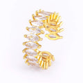 QIKU Shiny Luxury Oval Rhinestone Opening Adjustable Ring Copper Zircon Jewelry Fashion Accessories Gift Wholesale Dropshipping