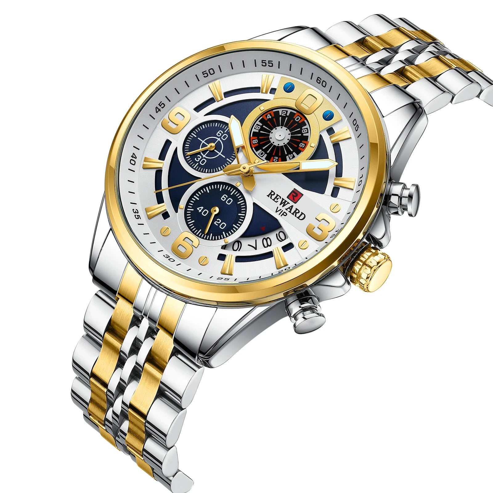 Reward Stainless Steel Casual Fashion Quartz Watch Wristwatch Custom Logo Chronograph Time Date Wrist Watch Reloj Hombre
