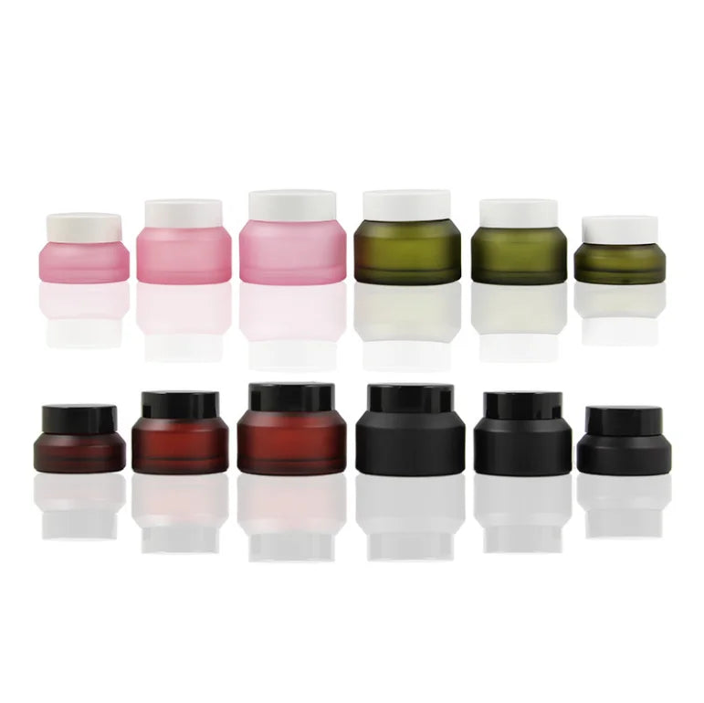 Luxury Candle Jars Personal Skincare Cosmetic Containers Glass Cream Jar Matte Green 15g 30g 50g