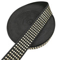 Wholesale Metal Trimming Elastic Webbing Rock Style Elastic Band With Golden Studs for Garment DIY Crafts Sewing Projects