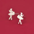 925 Sterling Silver Ballet Stud Earrings for Women Girls Fashion Sterling-silver-jewelry