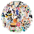 50Pcs Cute Dress up Cartoon Girl Decorative Stickers for Home Fridge Luggage Laptop Notebook Diary Sticker Laptop