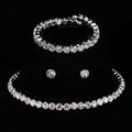 JL5694 Fashion Bridal Crystal Jewelry Set Women Rhinestones Necklace Earrings Bracelet Set Wedding Jewelry Set