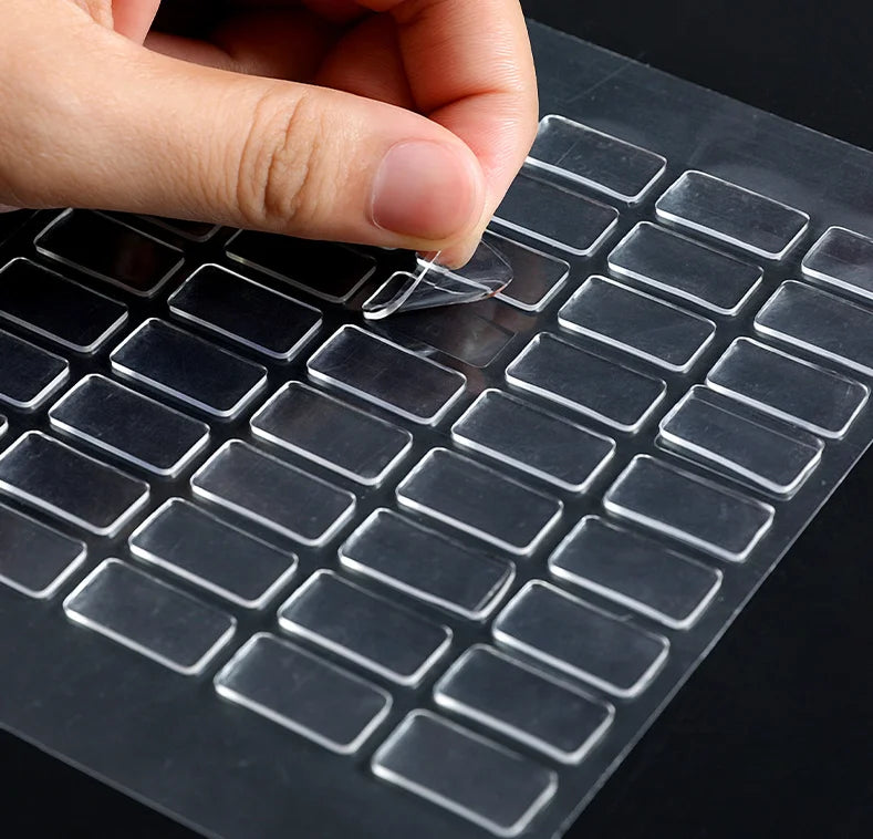Die Cut Customized Size 1mm Sticky Rubber Grip Pad Sided Transparent Gel Sheet Reusable Adhesive Nano Tape