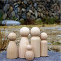 Unpainted Natural Wooden Peg People DIY Doll with Small Moq