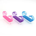 BIN Cheap Price Plastic Cleaning Nail Brush Small Nail Dust Brush Pink Purple Blue Color Nail Art Tools