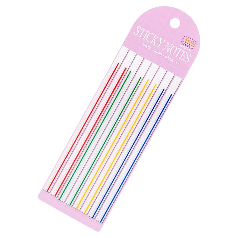 Pet Ultra-Thin Strip Scribing Sticky Notes Student Transparent Color Marking Key Note Sticker Fluorescent Index Stickers Note