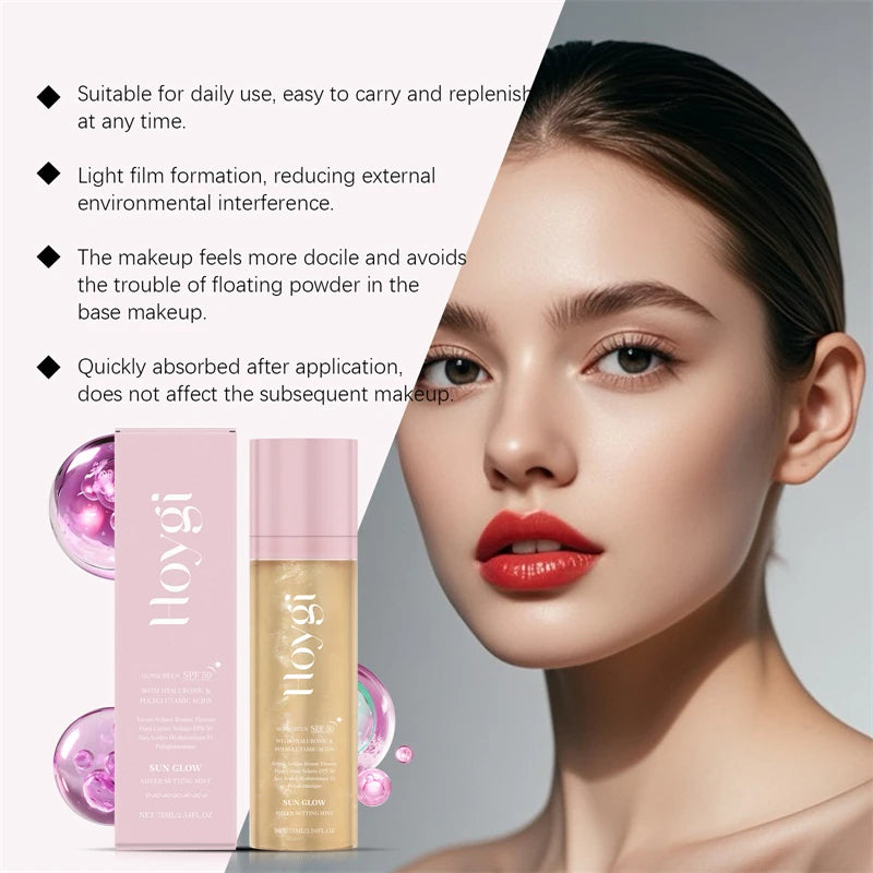 HOYGI Mineral Sunscreen Spf 50 Moisturizing Nourishing Anti Aging Best Makeup Setting Spray Spf 50 Sun Glow Sheer Setting Mist