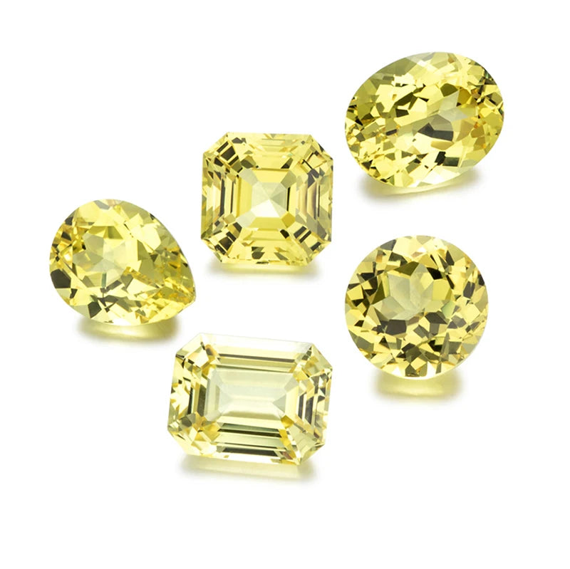 Lab Created Yellow Sapphire Synthetic Loose Gemstones Yellow Color Lab Grown Sapphire Price Per Carat for Jewelry