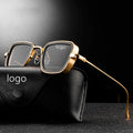 Custom Sunglasses Logo Vintage Design Steampunk Shades Man and Women Classic Thick Metal Square Frame Sun Glasses
