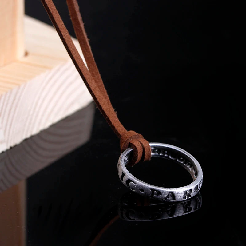 Uncharted 4 Nathan Drake Necklace Leather Chain Ring Pendant Necklace Cosplay Accessories Game Souvenir Gift