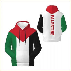 CCY Hot Free Palestine Flag Muslim Hoodie Skirts Palestine Clothing Hooded Hoodie Jacket Sweater Zippered Sweateskirt Overcoat