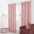 Wholesale Living Room Pink Foil Print Plant Pattern Triple Layer Woven 100% Polyester High Shading Blackout Grommet Rope Curtain