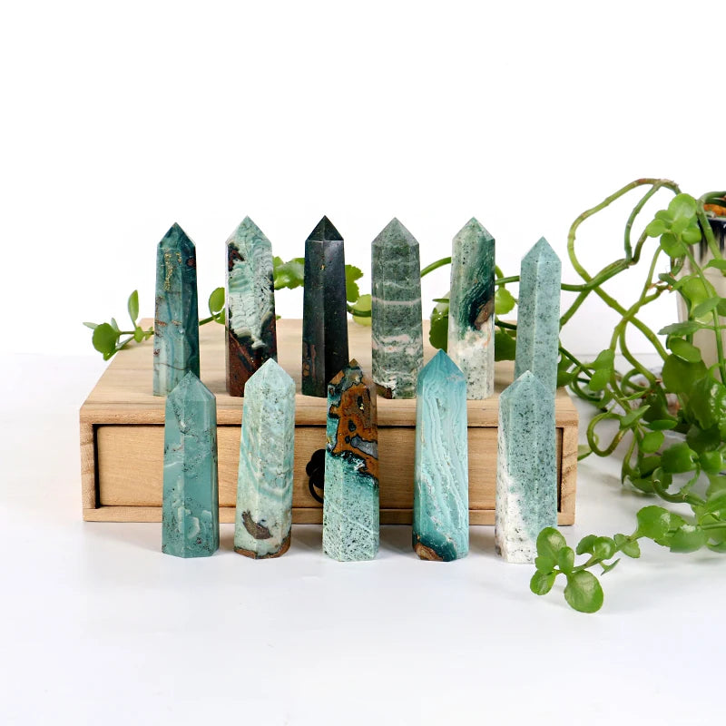 Wholesale Healing Natural Crystal Crafts Star Agate Point Tower Polished Feng Shui Style for Interior Decoration