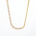 Joolim Jewelry Gold Plated Zirconia Pave Snake Chain Mixed Necklace Stainless Steel Jewelry Wholesale