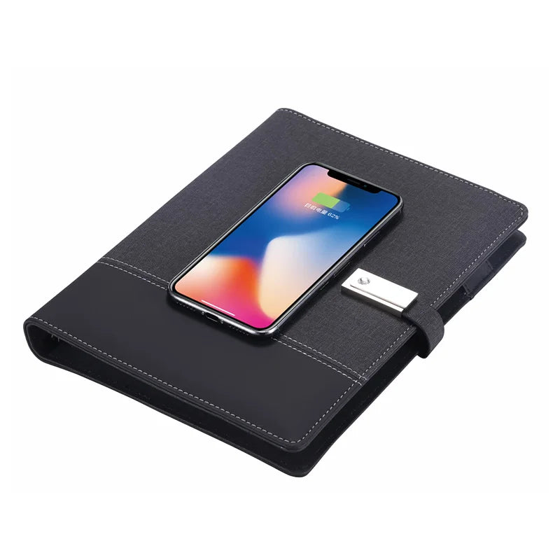 Newest A5 PU Leather Multifunction Notebook Power Bank USB Flash Drive Customized Color 100 Sheets Business Gift for Office Use
