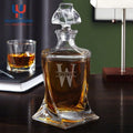 800ml Versailles Crystal Glass Twist Whiskey Decanter Custom Logo & Text Engravable Personalized & Transparent for Sale