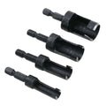 Hexagon Handle Wooden Plug Take Out Drill 4 Pieces Black Round Wood Take Out Drill Set Wooden Board Reaming Drill