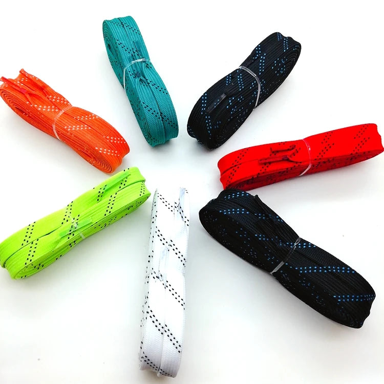 Custom Made Flat Eco-friendly Waxing Polyester Skate Shoelaces 6mm/8mm/10mm 72"-130"