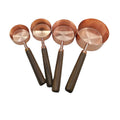 Old Carpenter Popular Wood Handle Scald Proof Stainless Copper Steel Eco-Friendly Minimalist Measuring Cups Spoons Set 8 Pieces