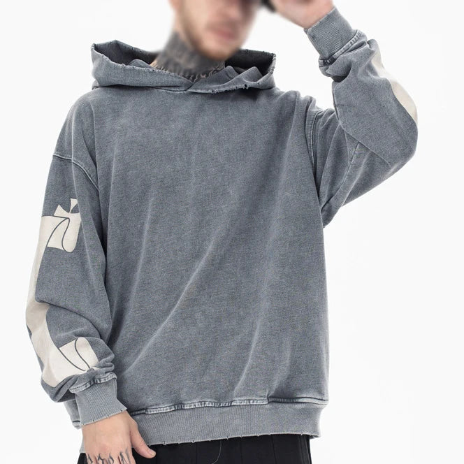 Heavyweight Hoodie Unisex Blanks Vintage Wash Black Acid Wash Heavy Cotton Hoodie Oversized Crop Hoodie