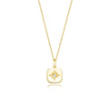 INS 925 Sterling Silver Necklaces Octagram Eight-pointed Star Zircon square Pendant Gold Plated Necklaces for Women