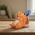 Lazy Squirrel Resin Pen Holder-Hand-painted Cute Design-Desk or Office Table Storage Decor Item