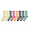Wholesale Unisex Checkerboard Crew Socks Fashionable Hip Hop Style Anti-Bacterial for Autumn Streetwear Men's and Women's