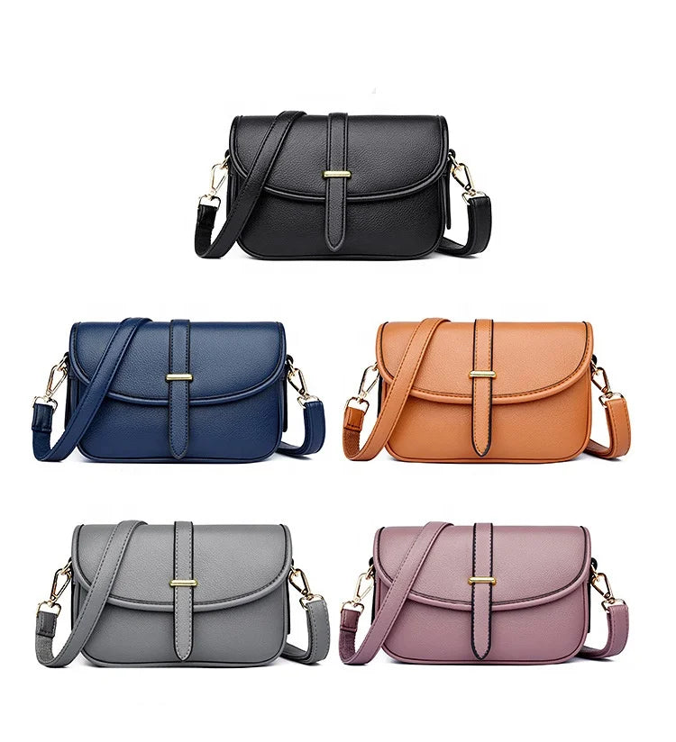 Women's Luxury Female Saddle Bag New Styles Crossbody Handbag with Zip Closure Fashionable Vintage Handbag for Ladies