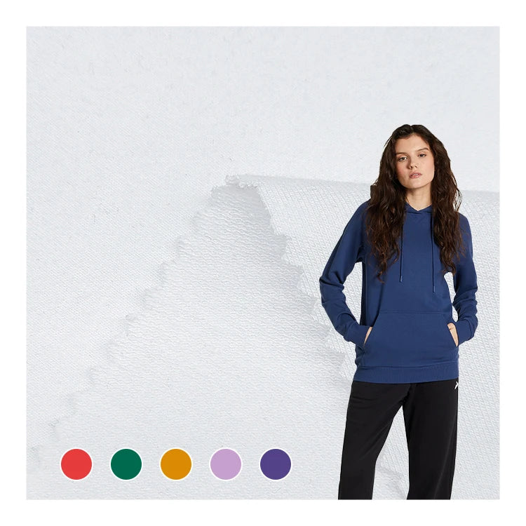Soft Hand Feel Solid 33% Cotton 62% Polyester 5% Spandex Material TC French Terry Fabric for Garment