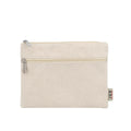 Designed Cotton Canvas Makeup Bag Natural Material Double Zipper Pouch logo Custom Canvas Makeup Bag Zip Gift Pouch