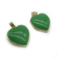 DIY Heart Shaped Gemstones Gold Plated Pendant Necklace Natural Crystal stone pendants jewelry