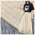 Wholesale Large Check Mesh Knitted Striped Tulle Curtain Decorative Underwear Jacquard Fabric