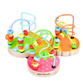 Toy Woo Montessor Wooden Toys Educational Wood Puzzles Boys Girls Wooden Circles Bead Wire Maze Roller Coaster Kid Toy 6+ Months