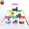 Betta Cup Fish Box Mini Jellyfish Cup Pet Box High Transparent Plastic Fish tank With Cover