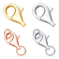 SF003 Italy Pure S925 Sterling Silver Jewelry Accessories Rose Gold Plated Spring Key Ring Clasps for Necklace Bracelet
