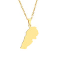 DIY Logo High Polished Stainless Steel Lebanon Map Necklace