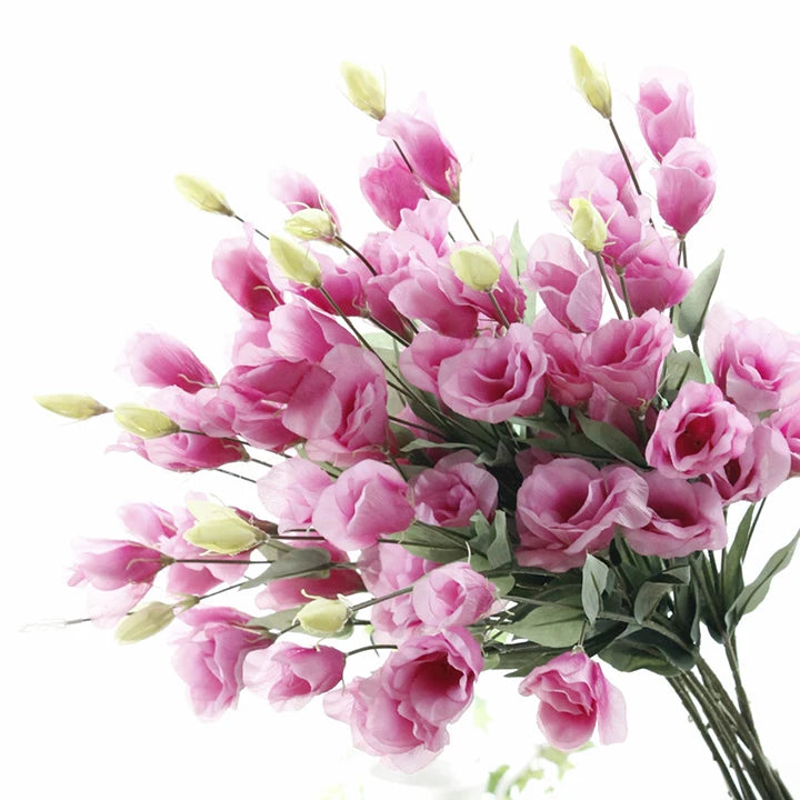 79CM/31In Artificial Flowers 7 Heads Eustoma Lisianthus Silk Artificial Flowersfor Christmas Wedding Party Home Decoration