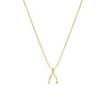 Gold Plated Necklace 925 Sterling Silver Tiny Wishbone Birthday Wishes Pendant Necklace Women Girls Good Luck Fashion Necklaces