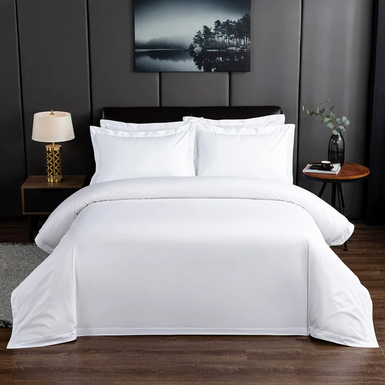 Luxury Bedding Set 400TC Twin Queen King Size Bed Linen Customized Embroider 100% Cotton Hotel Fitted Flat Bed Sheet Sets