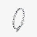 Vintage Classic Fine Jewelry Simple 925 Sterling Silver Texture Twisted Thin Stacking Knot Rings for Women