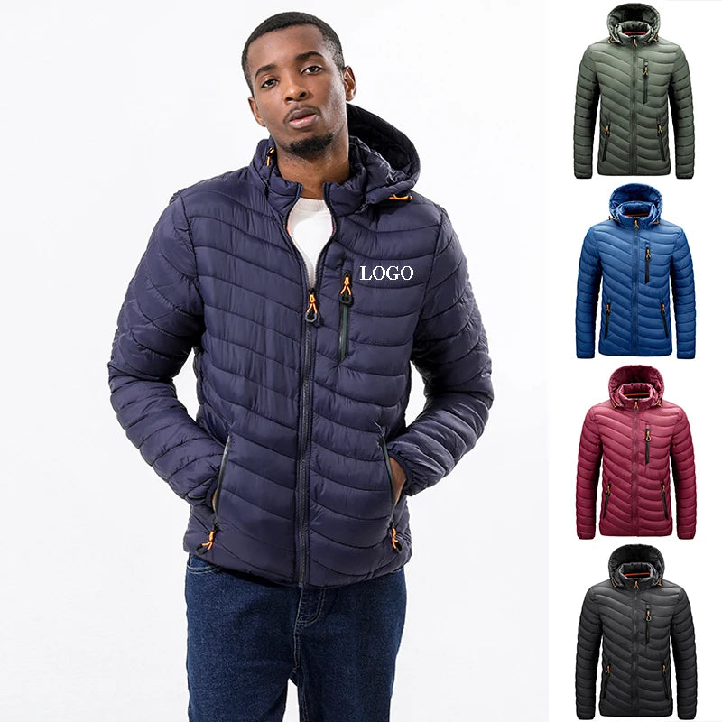 Wholesale Puffer Jacket Manufacturer Men's Lightweight Water-Resistant Hooded Padding Jacket Mens Puffer Jacket With Hood
