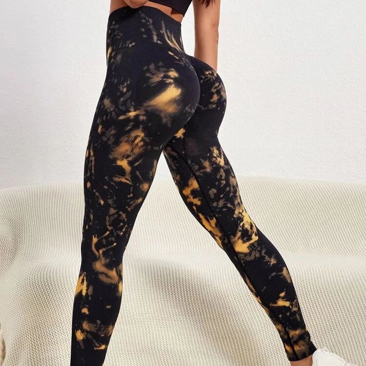 Hot Sale Tie Dye Leggings Women High Waist Scrunch Butt Gym Yoga Leggings for Women