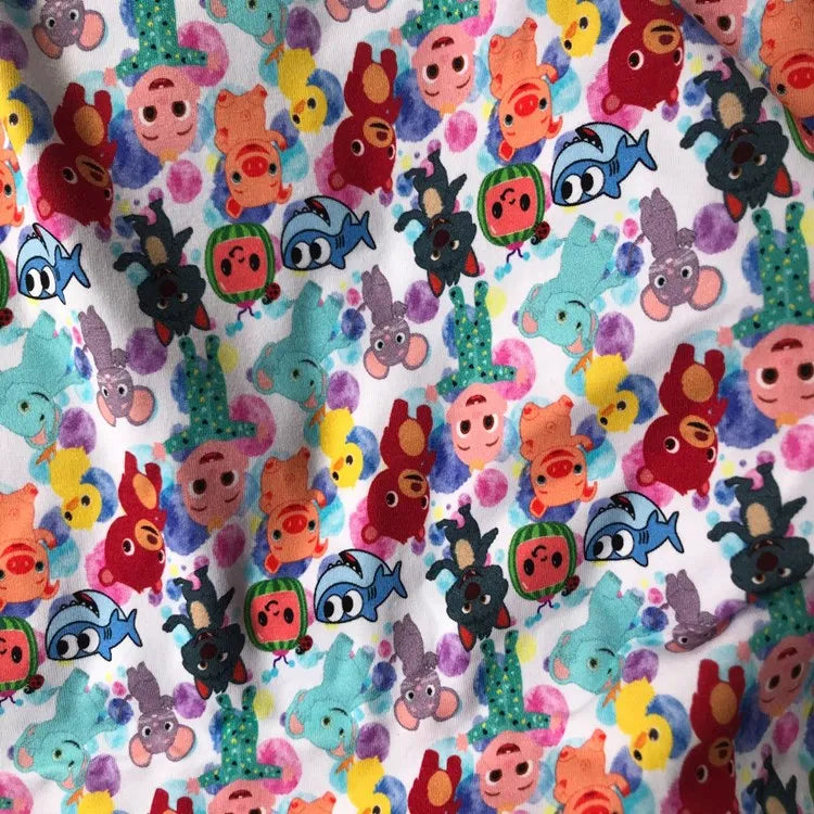 No Moq Custom Digital Print Bamboo Cotton Spandex Knitted Fabric for Clothes
