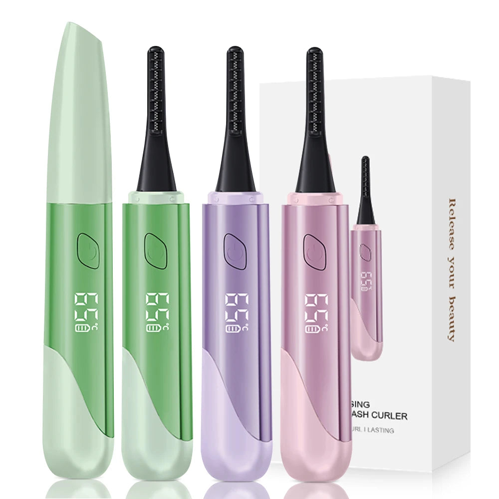 Portable Type-C Charging Long Lasting Makeup Tool Heated Electric Eyelash Curler Set