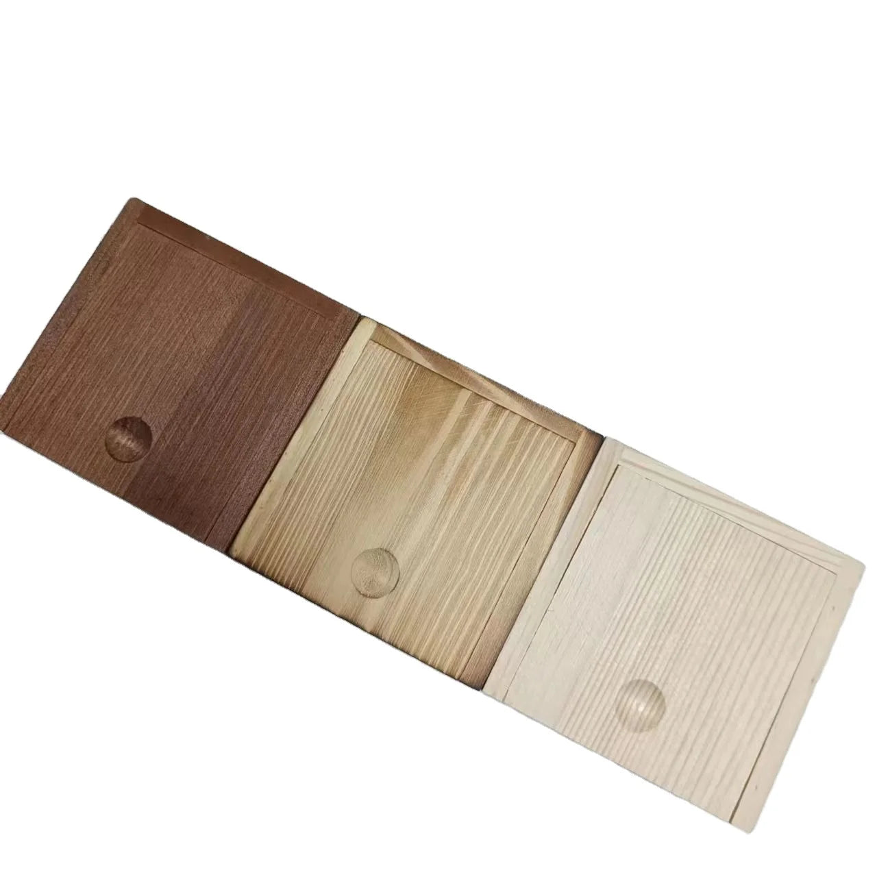 Rustic Black Natural Small square Pine Wood Packaging Box  Luxury Small Wooden Box with Sliding Lid